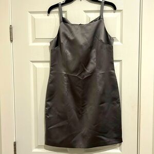 CDC 90’s Vintage Silver Square Neck Cocktail Evening Dress Women’s Size 12